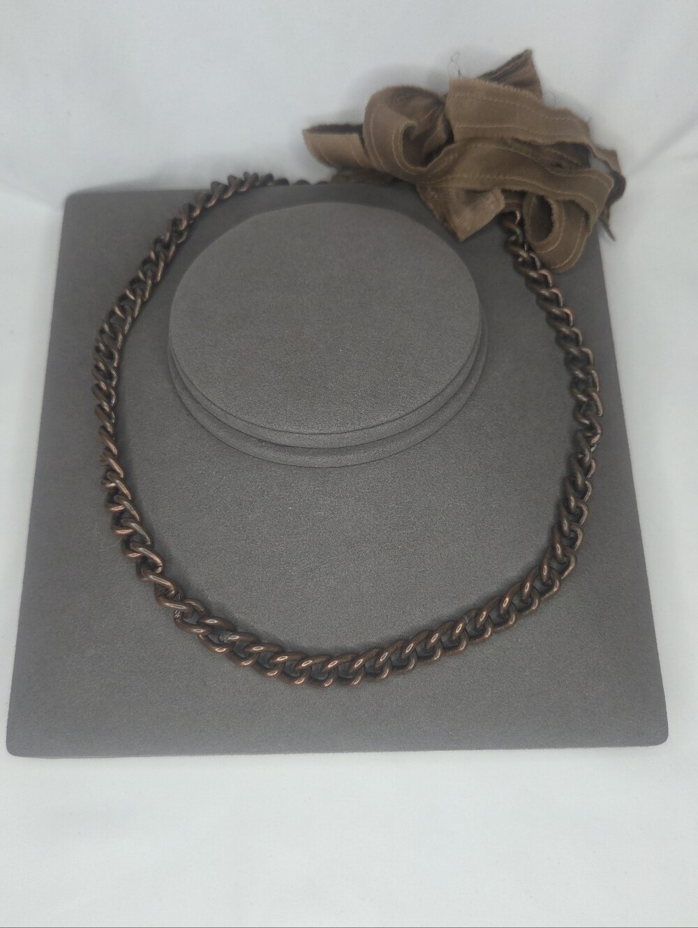 Dominique Cohen Copper Tone Ribbon Chain Necklace